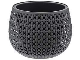 Кашпо цветочное 1,5л Приула М3100 графит со вставкой