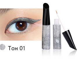 Подводка для глаз Farres серебро с блестками тонкая кисточка 8011-01 5283