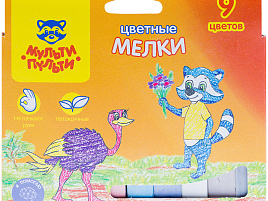 Набор мелков шк. цв. 9цв. Мульти-Пульти ЦМ_11131 "Енот в Австралии", картонная коробка, европодвес