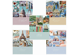 Тетрадь 48л. 48Т5D1 "Travelbook", скоба, офсет №2 ЭКОНОМ, клетка, обложка мелованная бумага