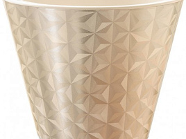 Кашпо цветочное 5л Грани КШ-9284 Кремовый