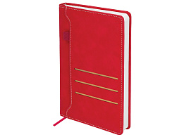Ежедневник А5 BRAUBERG 116606 "Slot", под кожу, держатель для ручки, 160 листов, красный