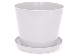 Кашпо цветочное 2,2л круглое 382206 белый с/п