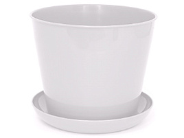 Кашпо цветочное 2,2л круглое 382206 белый с/п