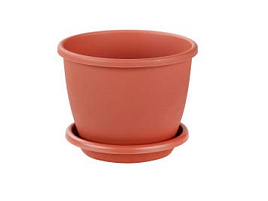 Кашпо цветочное 0,5л Афина М6487 корич с/п