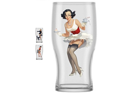 Набор бокалов для пива 305/2-Д Pin-up girls 500мл 2шт