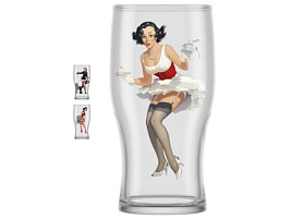 Набор бокалов для пива 305/2-Д Pin-up girls 500мл 2шт