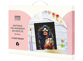 Набор для раскрашивания по номерам ТРИ СОВЫ КХг4050_57066 с глиттером "Драйв", 40*50, с акриловыми красками и кистями