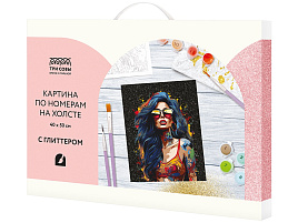 Набор для раскрашивания по номерам ТРИ СОВЫ КХг4050_57066 с глиттером "Драйв", 40*50, с акриловыми красками и кистями