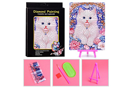 Алмазная мозаика 15*20 00-7623 Белый котеночек