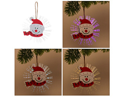 НГ Сувенир свет Подвеска 196-0443 Снеговик в колпаке