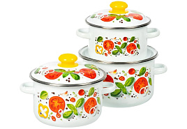 Набор кастрюль эмаль 3пр (2+3+4л) Каприче №15В118