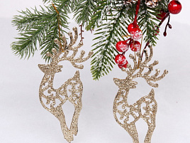 Подвеска пластик Олень шампань набор 2шт 916-0598