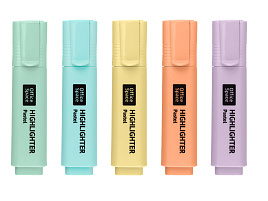 Набор текстмаркеров OfficeSpace HL5_69050 05цв., пастельные цвета, 1-5мм, европодвес