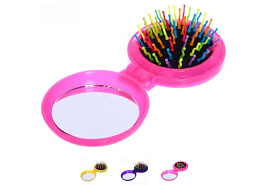 Расческа массажная 675-003 складная с зеркалом