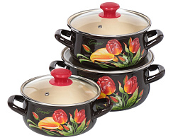 Набор кастрюль эмаль 3пр (1,5+2+3л) Грациозный-Экстра