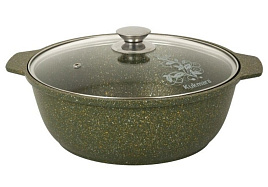 Жаровня 3л Kukrama Trendy style малахит с крышкой ж31tsml/5989