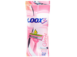 Станок для бритья Loox 3 Pink Platinum женские одноразовые 5шт 3лезвия увлажняющая полоска