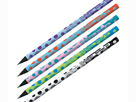 Карандаш ч/гр Berlingo BP01301 "Dots" HB, круглый, черное дерево, заточен
