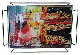 Поднос стеклянный прямоугольный 128-0363 31,6*21,3см