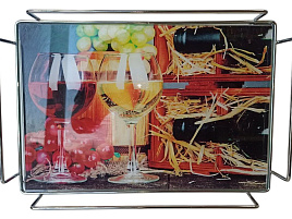 Поднос стеклянный прямоугольный 128-0363 31,6*21,3см