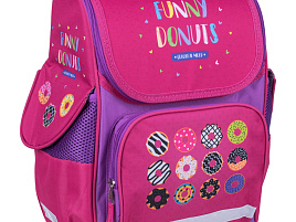 Ранец ArtSpace Uni_17601 Junior "Funny donuts" 37*28*21см, 1 отделение, 3 кармана, анатомическая спинка