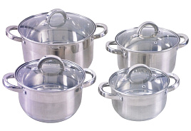 Набор кастрюль нержавейка 4пр(2+2,8+3,8+6,5л) Millet M-404/1314