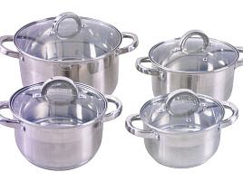 Набор кастрюль нержавейка 4пр(2+2,8+3,8+6,5л) Millet M-404/1314