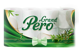 Туалетная бумага Pero Grand 8шт.Зеленый чай 3-х сл.