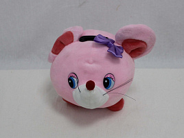 Мягкая игрушка Мышка-копилка звук средняя круглая 1660