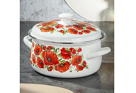Кастрюля эмаль 3л 61904-122/6-У Маковый цвет Даникс