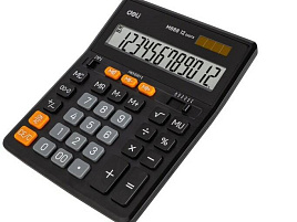 Калькулятор Deli EM888 черный 12-разр.