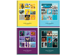 Тетрадь 48л. на спирали линия Т5гр48_лг 11885 "Watch the world", глянцевая ламинация