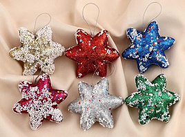 Фигурка Звезды с блестками 3570515 6шт