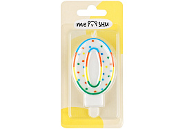 Свеча-цифра "0" MESHU MS_32375 с держателем 8,5см, блистер