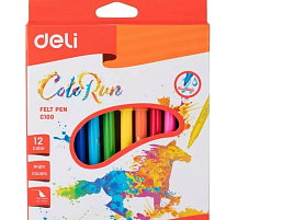 Фломастеры 12цв. Deli EC10000 ColoRun