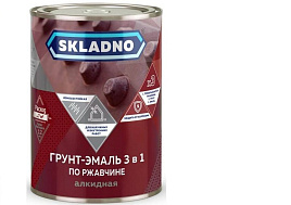 Эмаль-грунт 3в1 по ржавчине Skladno 1,8кг черный 6666