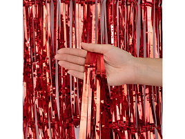 Фотозона Занавес Дождик 6014373 металлик красный