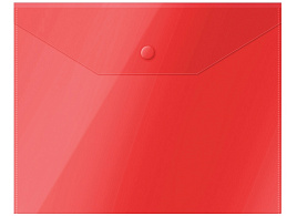 Папка-конверт с кнопкой А5 СТАММ ММ-31905 150мкм, пластик, прозрачная, красная