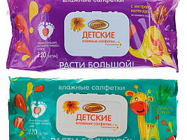 Влажные салфетки Детские 120шт Вестар тиснение клапан D15/6613