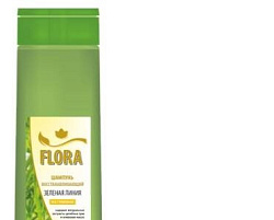 Шампунь 1л Flora Зеленая линия Ромашка для сухих и поврежденных волос