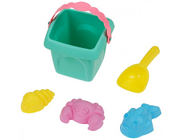 Набор для песка ТРИ СОВЫ ПИО 003 "Морские обитатели", 5 предметов (ведерко, совок, 3 формочки)