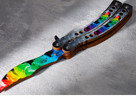 Нож деревянный 7560860/8603 Бабочка радужный