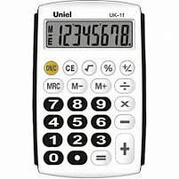 Калькулятор Uniel карманный UK-11K 8 разрядов, 97х62х11 мм