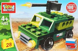 Конструктор Брик 7263-JS Военный джип 28дет