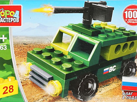 Конструктор Брик 7263-JS Военный джип 28дет