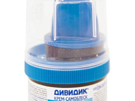 Крем для обуви Дивидик 55мл.Самоблеск с губкой черный