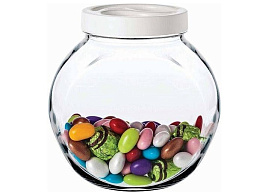 Банка для сыпучих стекло 2140мл 43994б/5031  SL/St Bella бел.крышка, со стикером, в/у