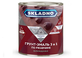 Эмаль-грунт 3в1 по ржавчине Skladno 1,8кг красная 6505