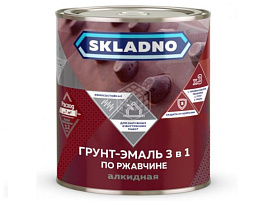 Эмаль-грунт 3в1 красная 1,8кг по ржавчине Skladno 6505